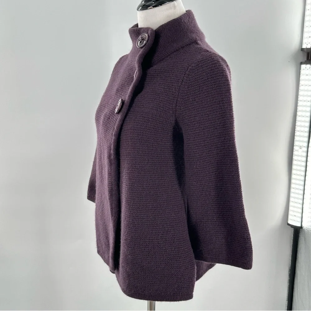 Fenn Wright Manson cardigan sweater M 70% lambswool 20% angora purple lagenlook